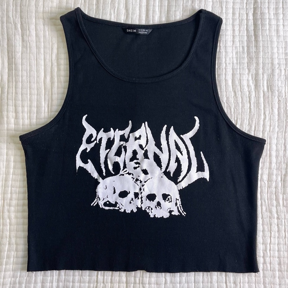 Shein Eternal Skulls Crop Top